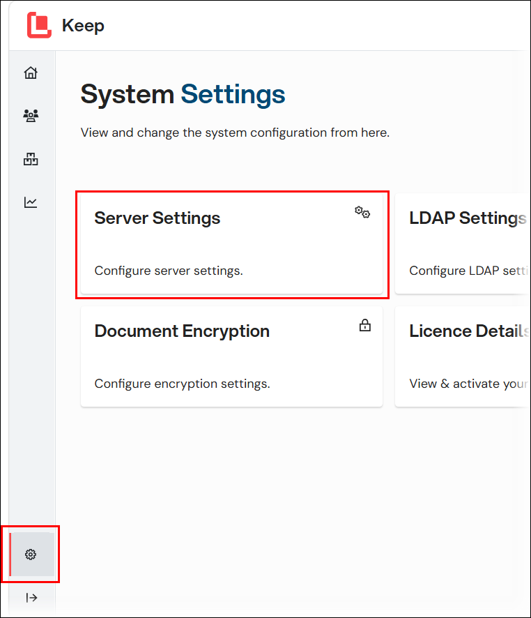 How to access Server Settings.